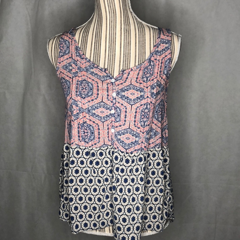 Impeccable pig pattern sleeveless top S